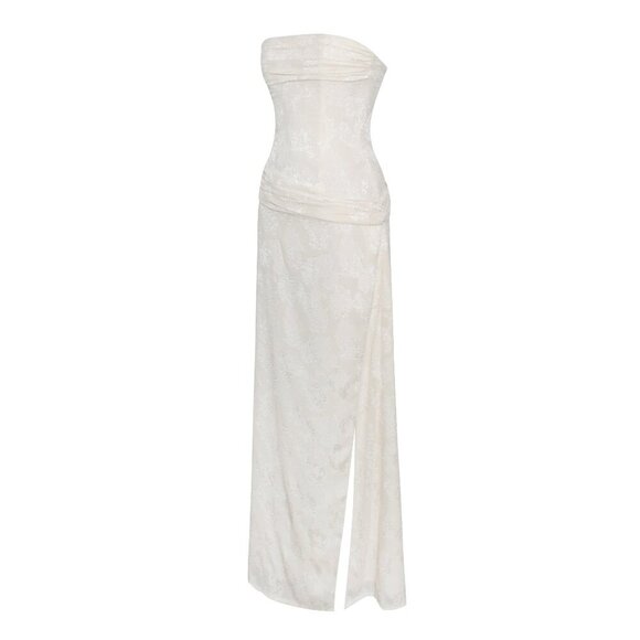 Off White Textured Maxi Dress - Picture 11 of 14